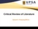 Lecture Research methods - Chapter 3: Critical review of literature