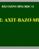 Bài giảng Hóa học 11: Axit - Bazo - Muối