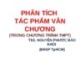 Bài giảng Phân tích tác phẩm văn chương (Trong chương trình THPT) - ThS. Nguyễn Phước Bảo Khôi