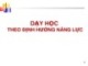 Bài giảng Dạy học theo định hướng năng lực