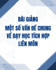Bài giảng Một số vấn đề chung về dạy học tích hợp liên môn
