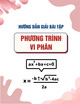 Hướng dẫn giải bài tập Phương trình vi phân