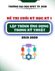Đề thi cuối kỳ học kỳ I năm học 2020-2021 môn Lập trình ứng dụng trong kỹ thuật có đáp án (Đề số 2)